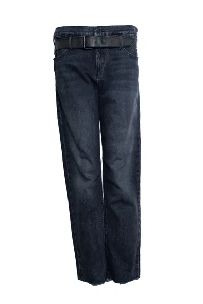 Rta , Black Wide Leg Jeans With Belt