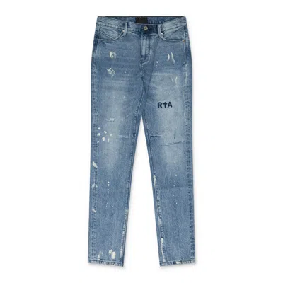 Rta Blue Clayton Distressed Paint Skinny Jeans