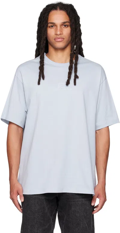 Rta Blue Embossed T-shirt In Dusty Blue