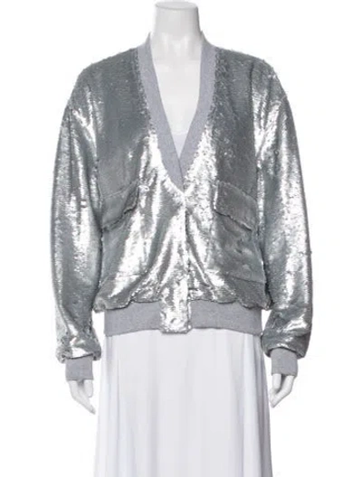 Pre-owned Rta Bomber Jacket In Silver