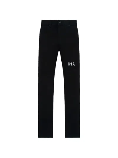 Rta Bryant Cross-print Jeans In Black