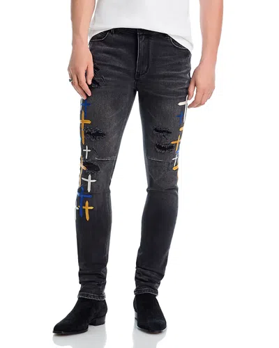 Rta Bryant Distressed Skinny Jeans In Charcoal Drift In Black