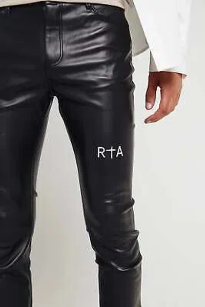 Pre-owned Rta Bryant Leather Denim In Black