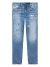 Rta Bryant Paint-splatter Jeans In Blue