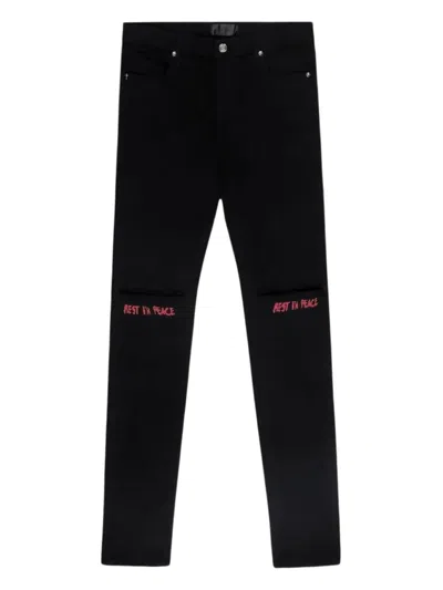 Rta Bryant Printed Skinny Jeans In Black