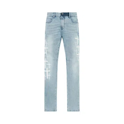 Pre-owned Rta Bryant Skinny Jean 'coastal Drift Cross Patch' | Blue | Men's Size 36