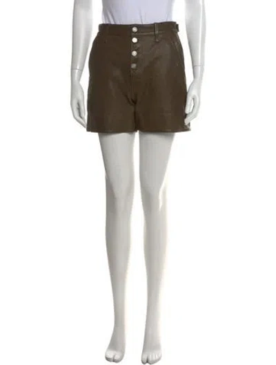 Pre-owned Rta Calf Leather Mini Shorts In Green
