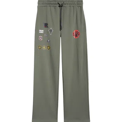 Rta Cameron Military Graphic Straight Leg Sweatpants In Green