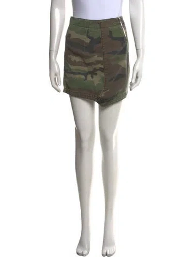 Pre-owned Rta Camouflage Print Mini Skirt In Green