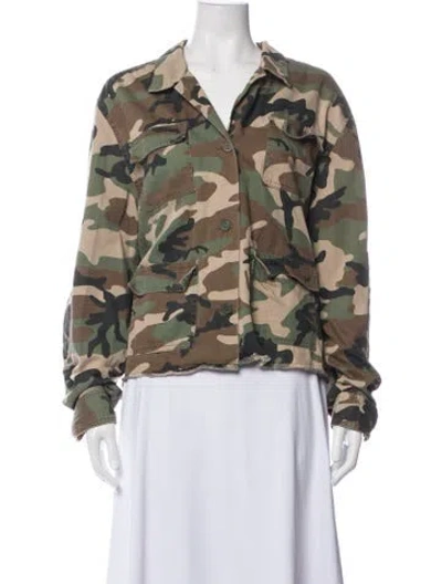 Pre-owned Rta Camouflage Print Utility Jacket In Green