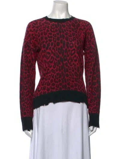 Pre-owned Rta Cashmere Animal Print Sweater In Pink