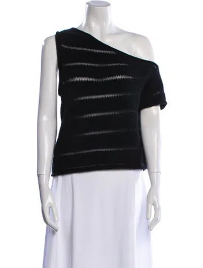 Pre-owned Rta Cashmere Asymmetrical Sweater In Black