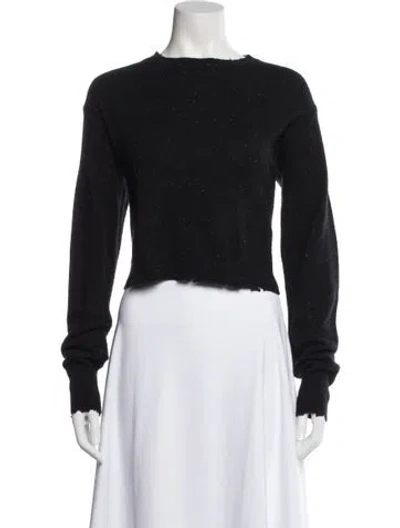 Pre-owned Rta Cashmere Bateau Neckline Sweater In Black