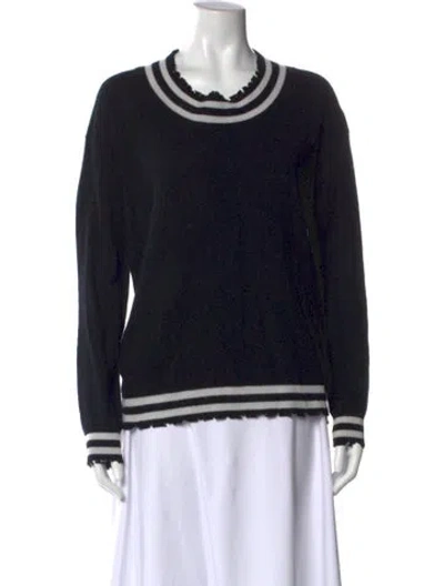 Pre-owned Rta Cashmere Colorblock Pattern Sweater In Black