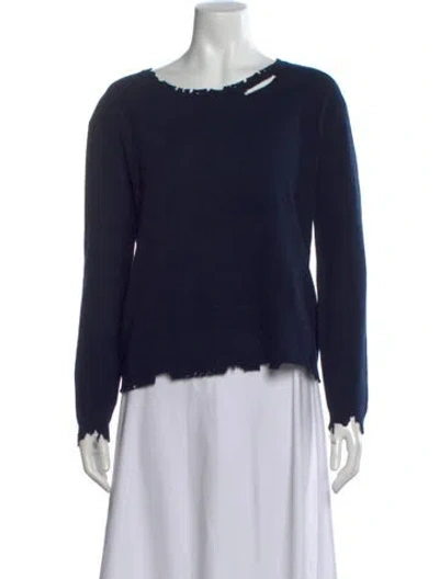 Pre-owned Rta Cashmere Crew Neck Sweater In Blue