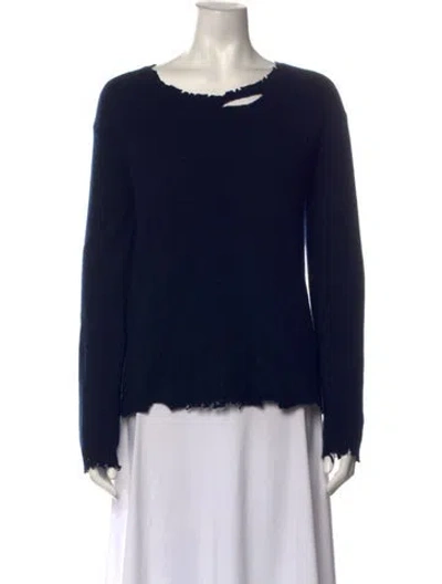 Pre-owned Rta Cashmere Crew Neck Sweater In Blue