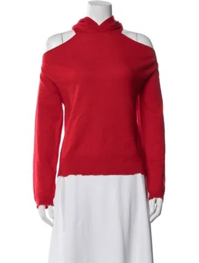 Pre-owned Rta Cashmere Off-the-shoulder Sweater In Red