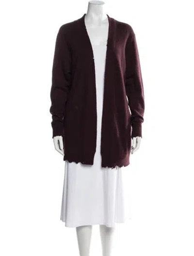 Pre-owned Rta Cashmere Open Front Sweater In Purple