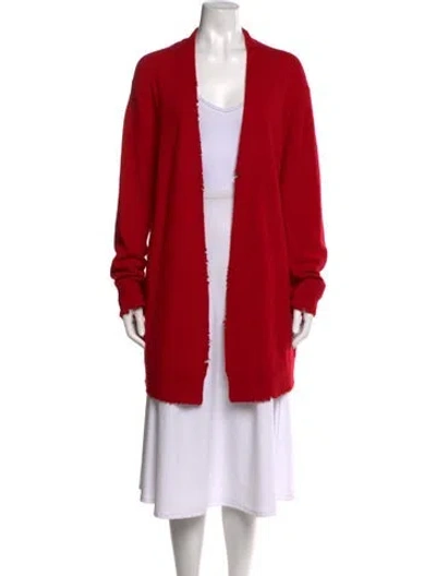 Pre-owned Rta Cashmere Open Front Sweater In Red