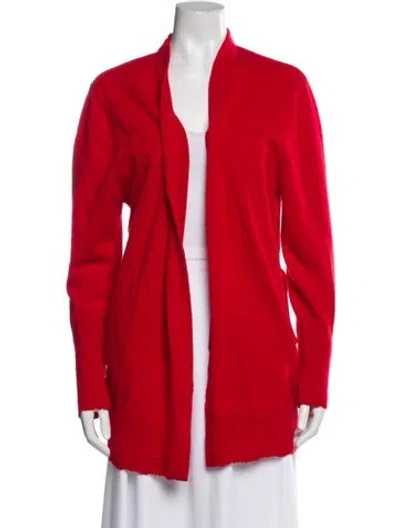 Pre-owned Rta Cashmere Open Front Sweater In Red