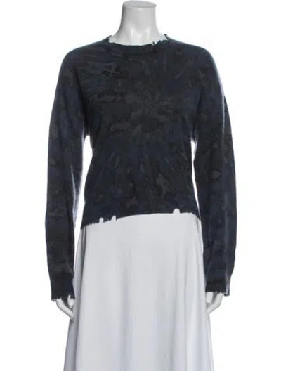 Pre-owned Rta Cashmere Printed Sweater In Blue