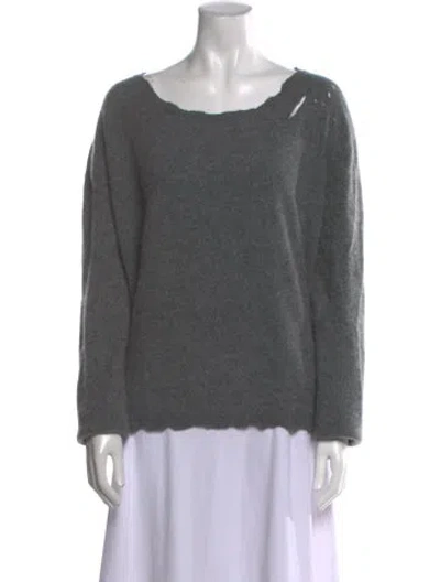 Pre-owned Rta Cashmere Scoop Neck Sweater In Gray