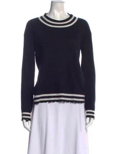 Pre-owned Rta Cashmere Striped Sweater In Black