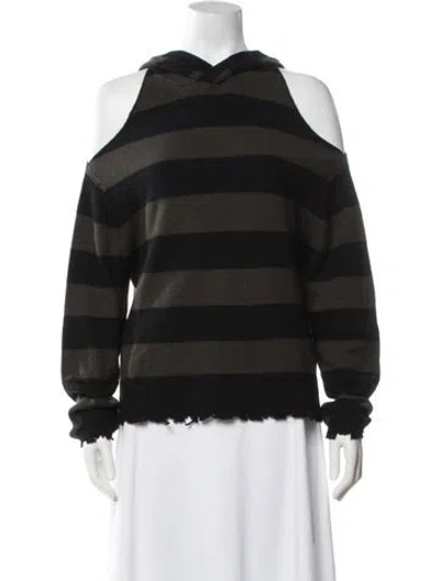 Pre-owned Rta Cashmere Striped Sweater In Black