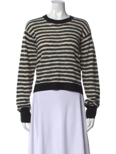 Pre-owned Rta Cashmere Striped Sweater In Black