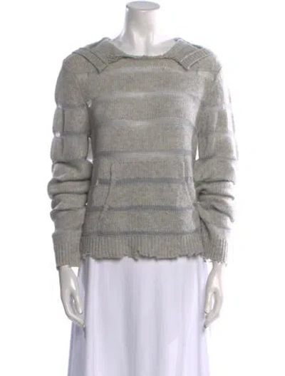 Pre-owned Rta Cashmere Striped Sweater In Gray