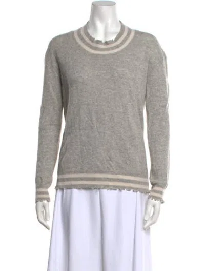 Pre-owned Rta Cashmere Striped Sweater In Grey