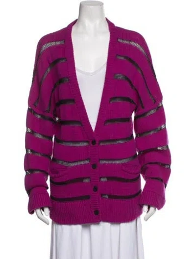 Pre-owned Rta Cashmere Striped Sweater In Purple