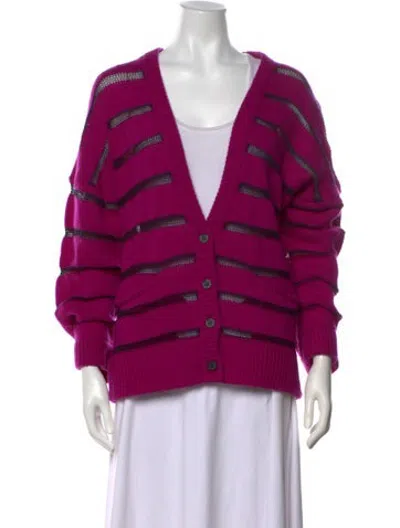 Pre-owned Rta Cashmere Striped Sweater In Purple