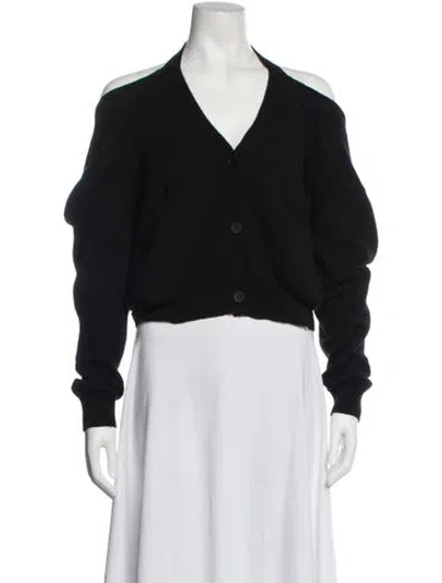 Pre-owned Rta Cashmere V-neck Sweater In Black