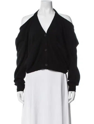 Pre-owned Rta Cashmere V-neck Sweater In Black