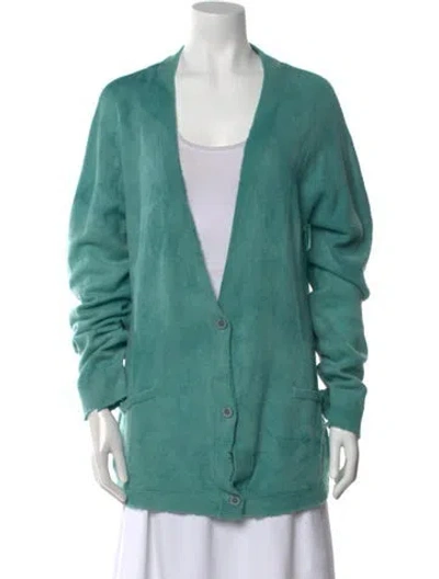 Pre-owned Rta Cashmere V-neck Sweater In Blue