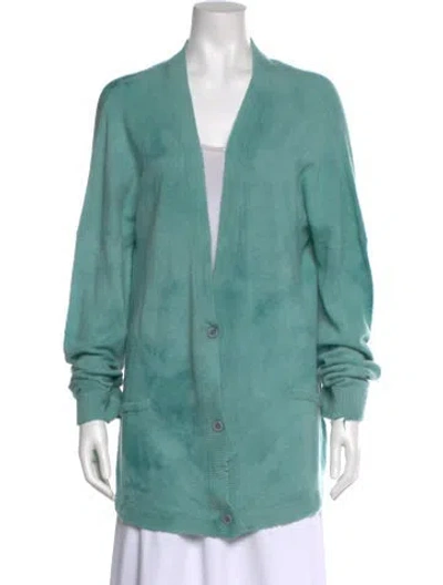 Pre-owned Rta Cashmere V-neck Sweater In Blue