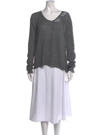 Pre-owned Rta Cashmere V-neck Sweater In Gray