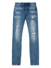 Rta Clayton Distressed Bootcut Jeans In Blue