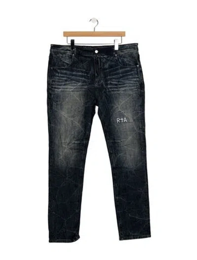 Pre-owned Rta Clayton Logo Skinny Jeans In Blue