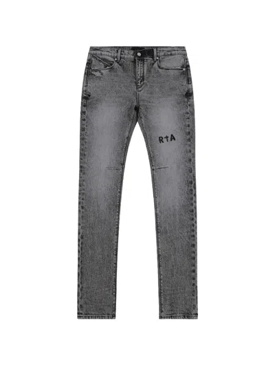 Rta Clayton Logo-patch Jeans In Gray