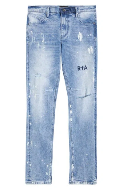 Rta Clayton Paint Splatter Ripped Skinny Jeans In Black