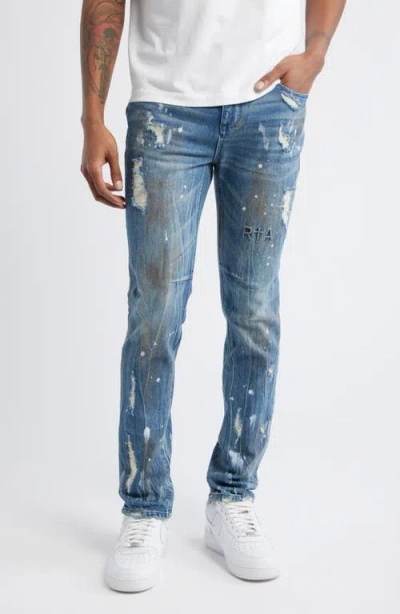Rta Clayton Ripped Stretch Denim Skinny Jeans In Blue