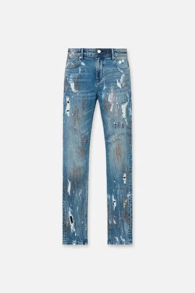Rta Clayton Skinny Distressed Paint Jean In Blue