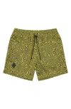 Rta Clyde Topography Pull-on Shorts In Green
