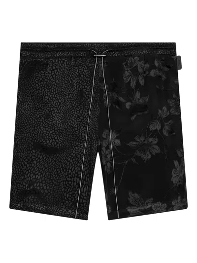 Rta Clyde Floral-spotted Shorts In Black