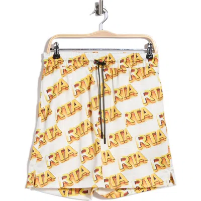 Rta Clyde Logo Print Shorts In Neutral