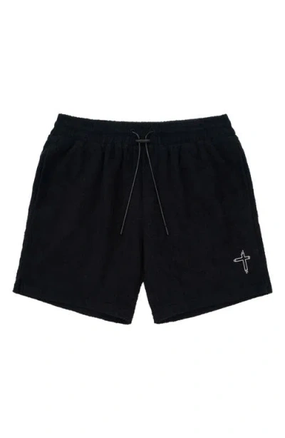 Rta Clyde Pull-on Terry Shorts In Black