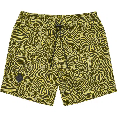 Rta Clyde Topography Pull-on Shorts In Green