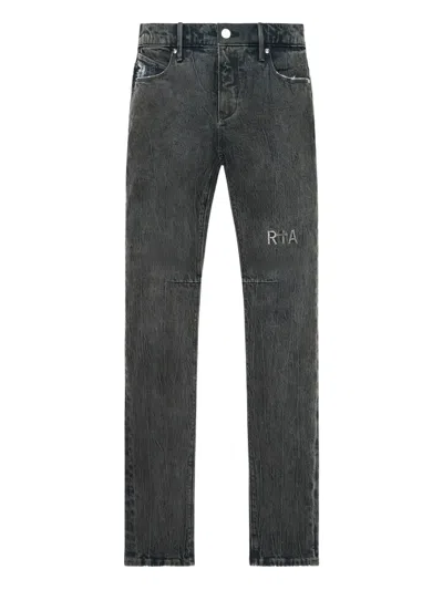 Rta Coated-effect Panel Jeans In Gray